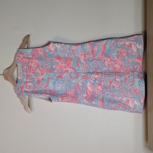 Lilly Pulitzer Estrada Pink Sun Ray Summer Siren French Terry Shift Dress Sz XS